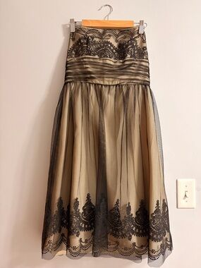 David's Bridal Beige Satin Lining Dress